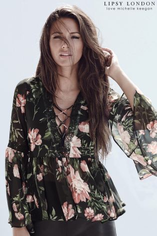 Lipsy Love Michelle Keegan Floral Boho Blouse